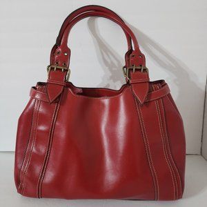Emilie M. Red Simulated Leather Shoulder Purse Hand Bag